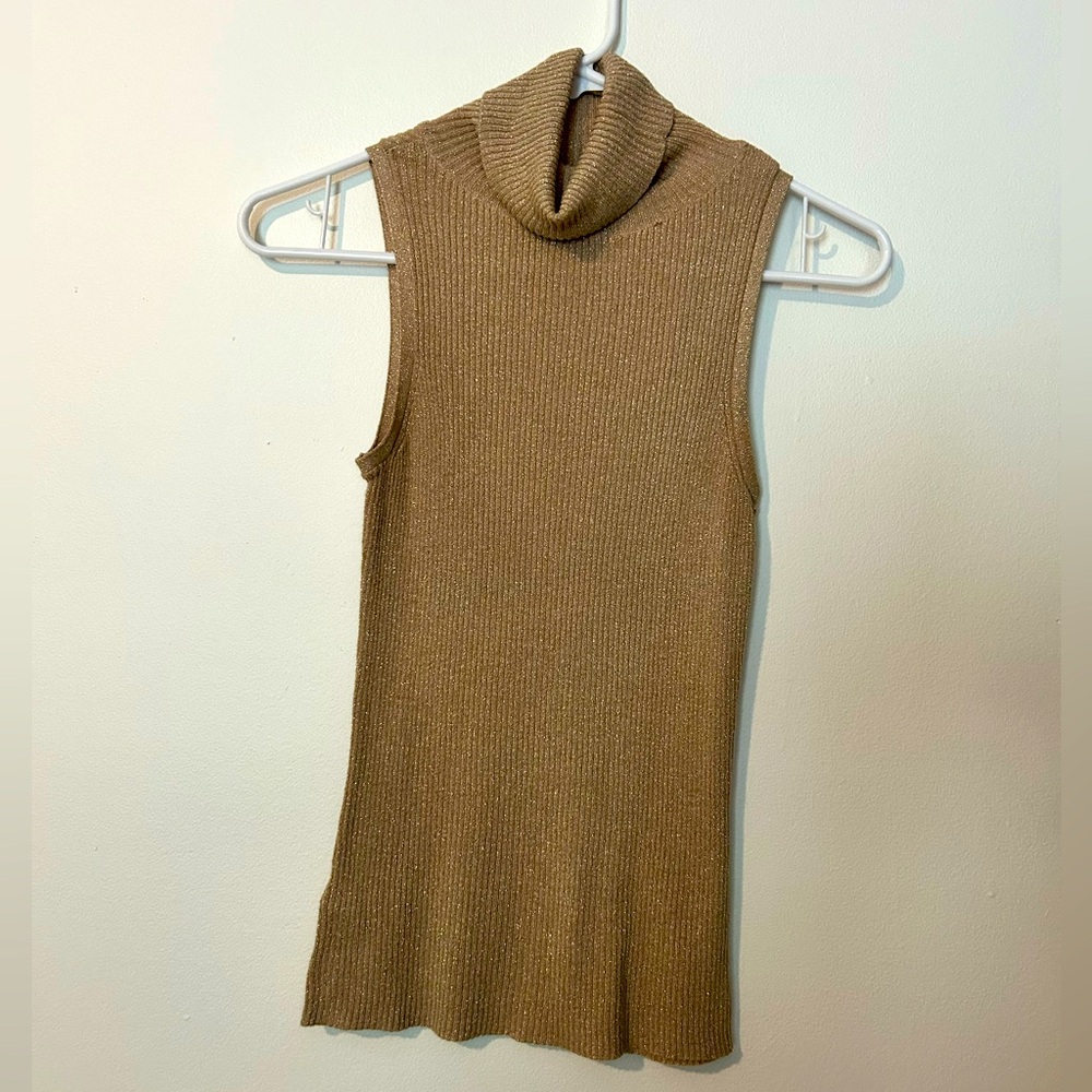 Gold Turtleneck Tank Sz XS